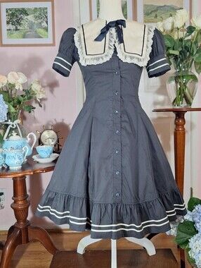 Innocent World Navy Pinstripe Sailor Collar OP | Classic Lolita